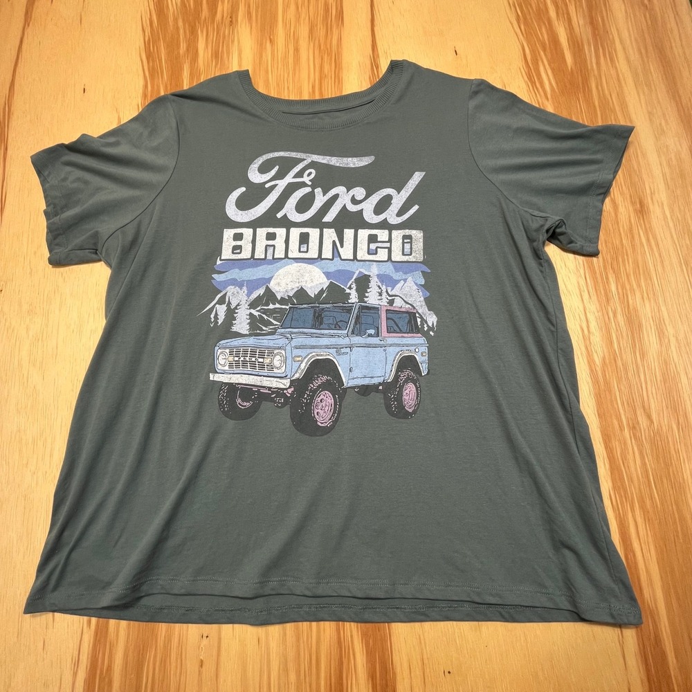 Ford Bronco Graphic Tee 3X Green Off Road‎ Vintage Truck Retro Outdoors